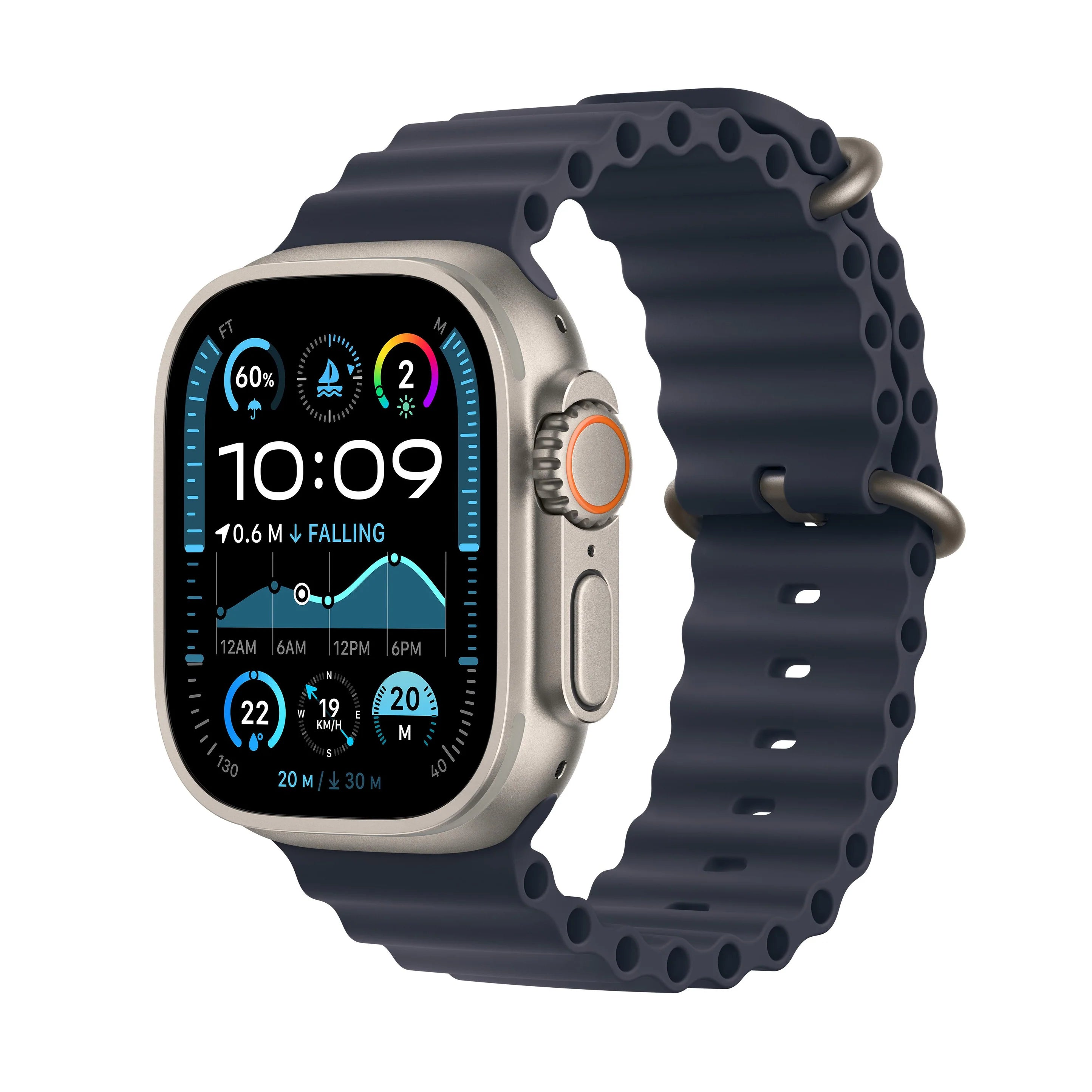 ساعة Apple Watch Ultra 2 GPS + Cellular مقاس 49 مم مع هيكل Ocean Band 2024