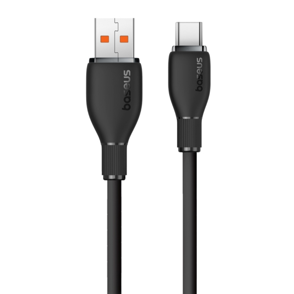 كابل شحن سريع من سلسلة Baseus Pudding من USB إلى Type-C بقوة 100 وات بطول 1.2 متر، أسود عنقودي