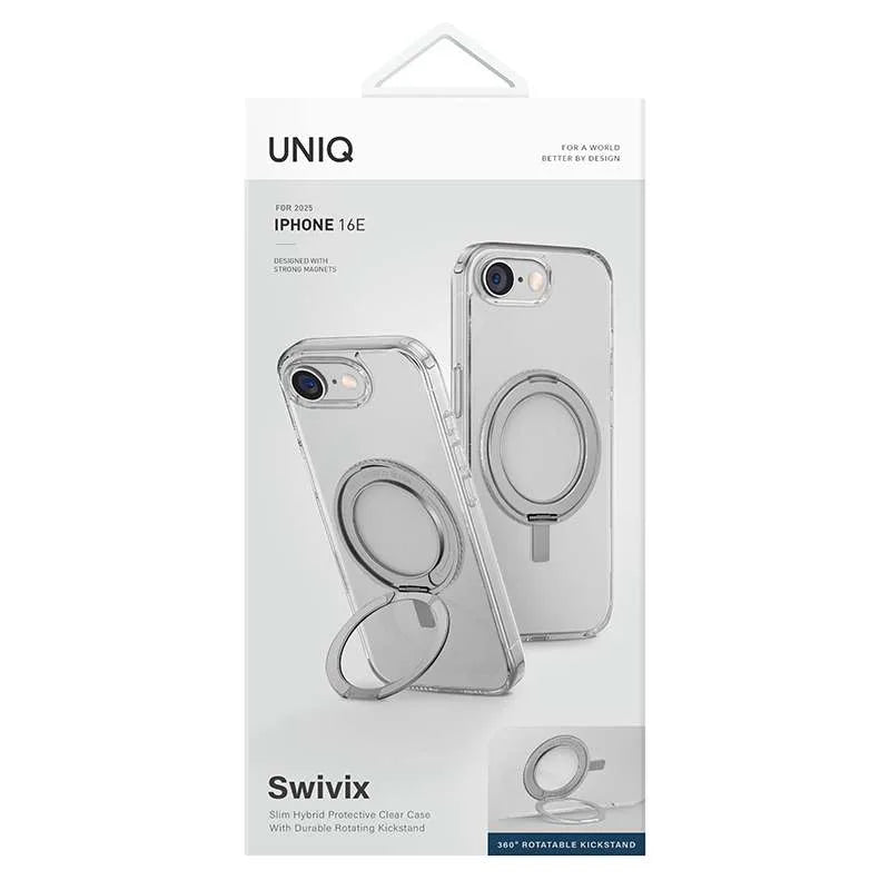 UNIQ Swivix MagSafe Compatible Phone Case for iPhone 16E – Clear