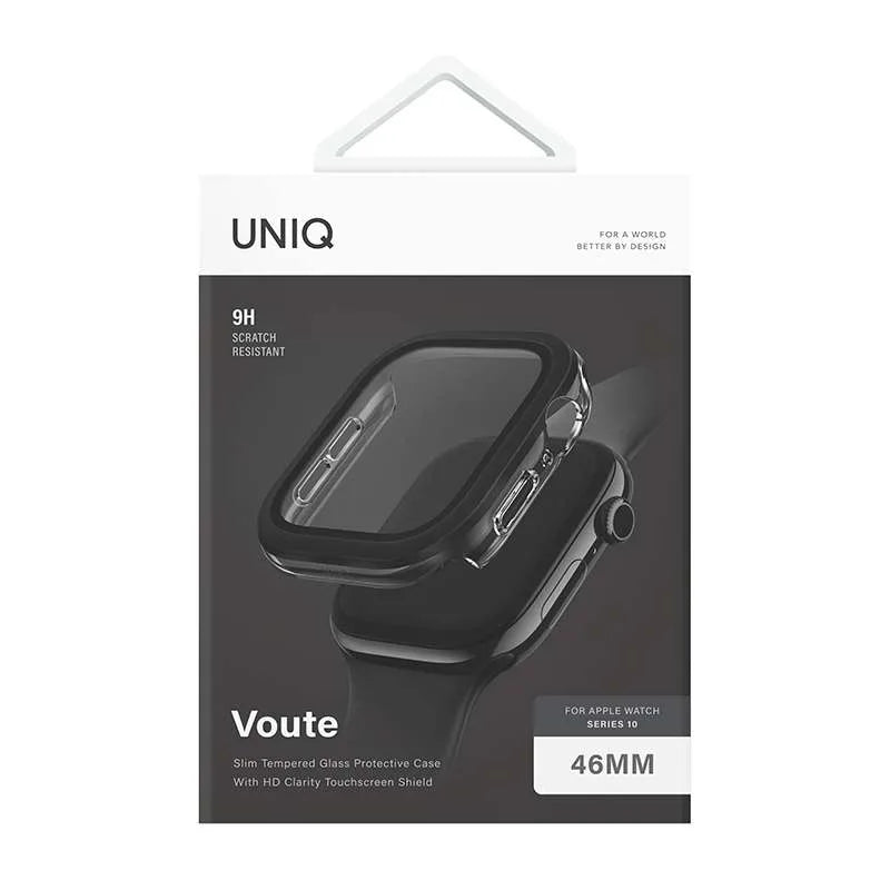 UNIQ Voute Case with Screen Protection for Apple Watch Series 10 46MM – Black