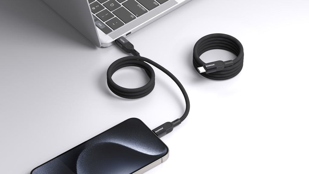 كابل مغناطيسي MOMAX ELITE MAG LINK 100 واط USB-C إلى USB-C بطول 1 متر
