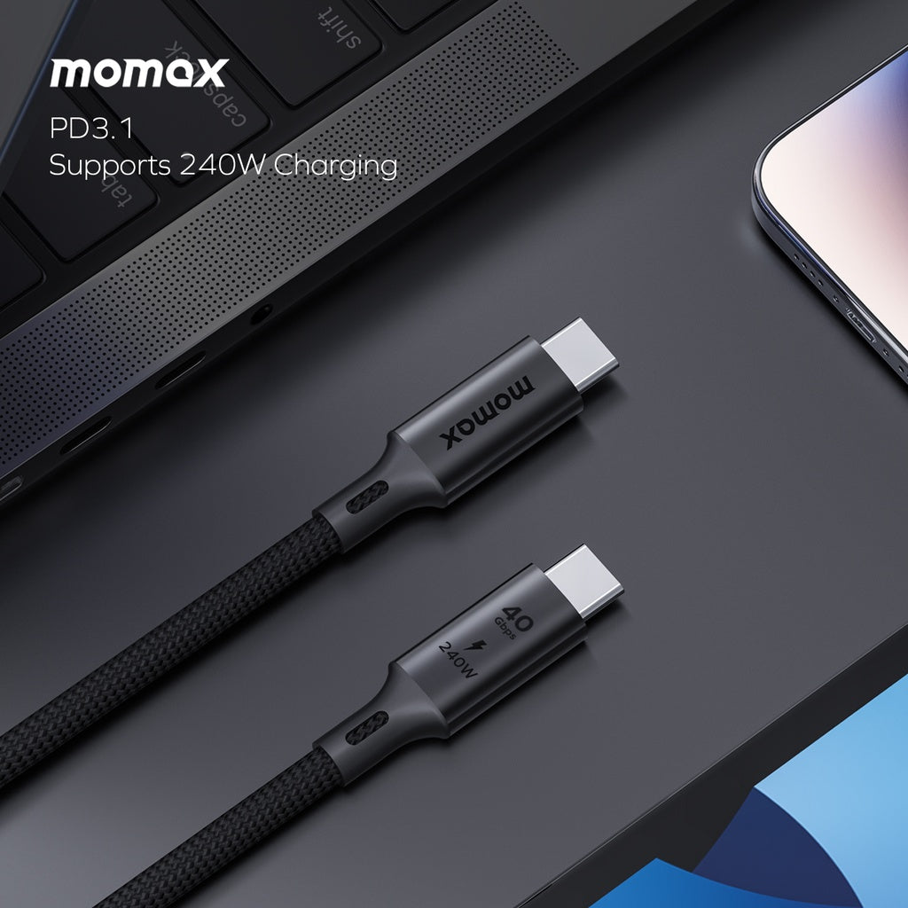 Momax Elite 240W USB-C USB4 40Gbps cable 1m (Black)