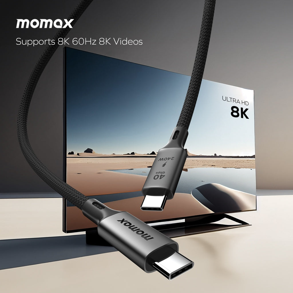 Momax Elite 240W USB-C USB4 40Gbps cable 1m (Black)