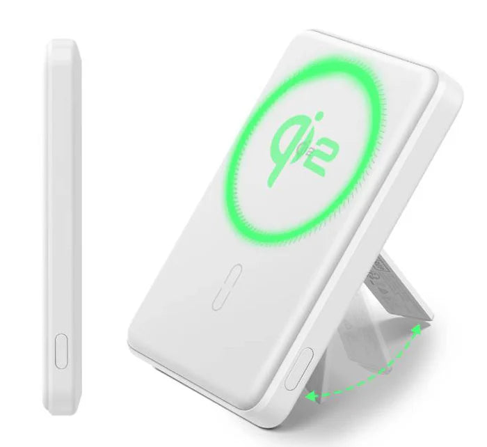 بنك طاقة ESR Qi2 MagSlim Kickstand 15 وات 10000 مللي أمبير في الساعة أبيض
