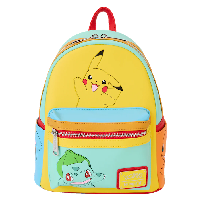 Loungefly Leather: Pokémon Color Block Starters Mini Backpack