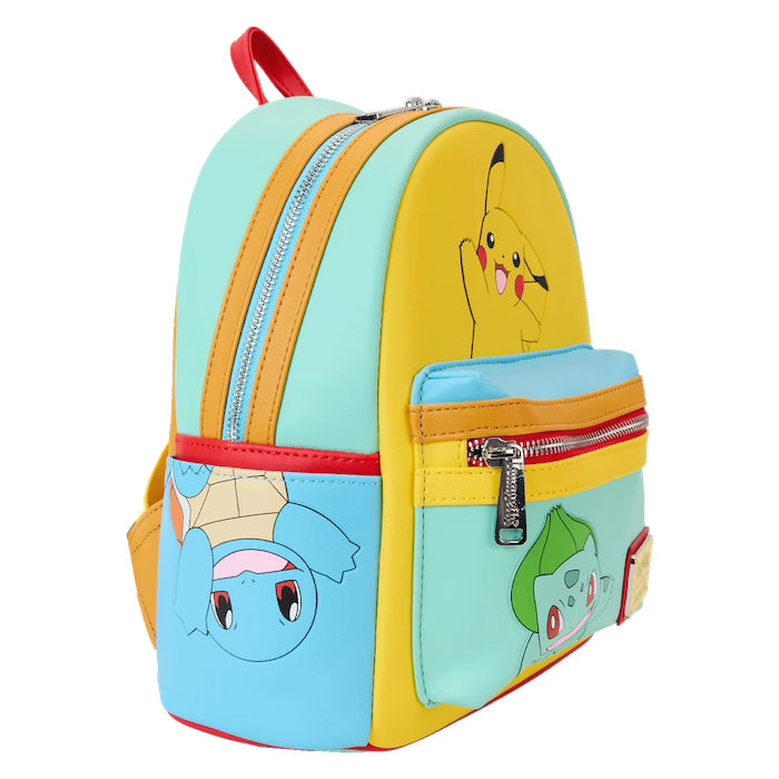 Loungefly Leather: Pokémon Color Block Starters Mini Backpack