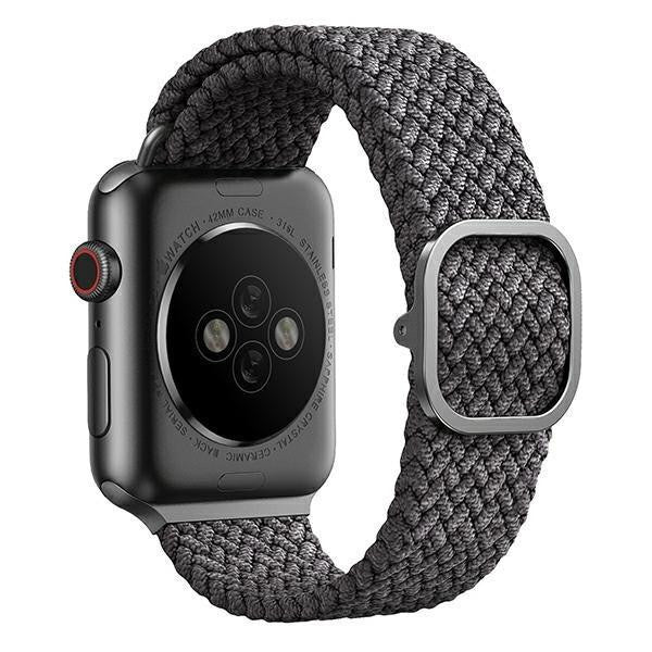 UNIQ Aspen Braided Band for Apple Watch Series 7 - SE - 6 - 5 - 4 - 3 - 2 - 1 ( 45mm - 42mm - 44mm ) - Grey