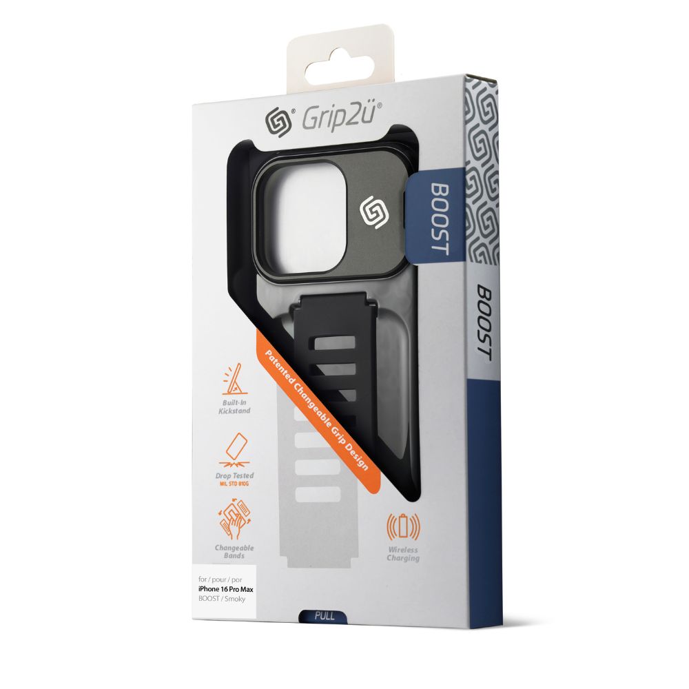 Grip2u Boost Case with Stand for iPhone 16 Pro Max (Grey)