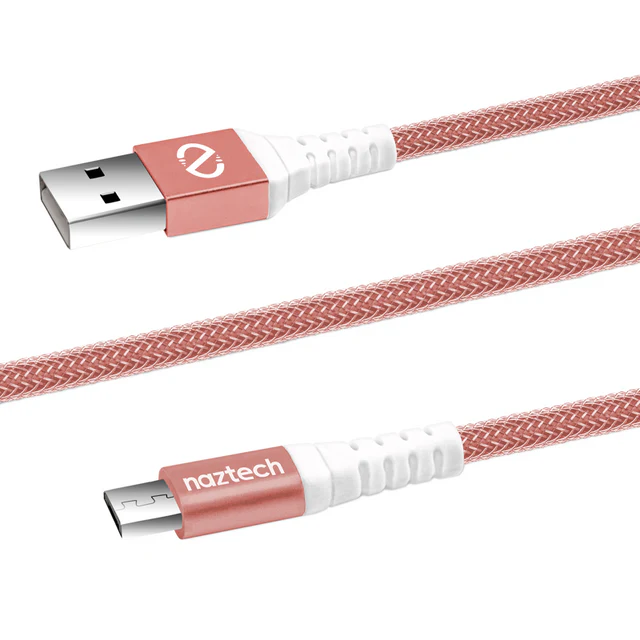 Naztech USB-A Male Cable - Micro USB Male, 1.2 Meters, Pink