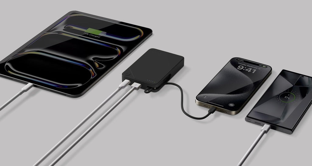 باور بانك موماكس 1-باور X بسعة 10000 مللي أمبير/ساعة مع كابل USB-C مدمج