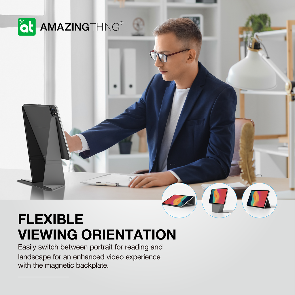 حافظة AT MATTE PRO MAG FOLIO مع حامل لجهاز iPad AIR 13 (M2) 2024 / iPad PRO 12.9