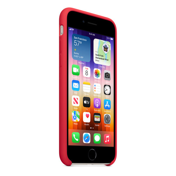 جراب سيليكون من Apple لجهاز iPhone SE - أحمر (المنتج) 