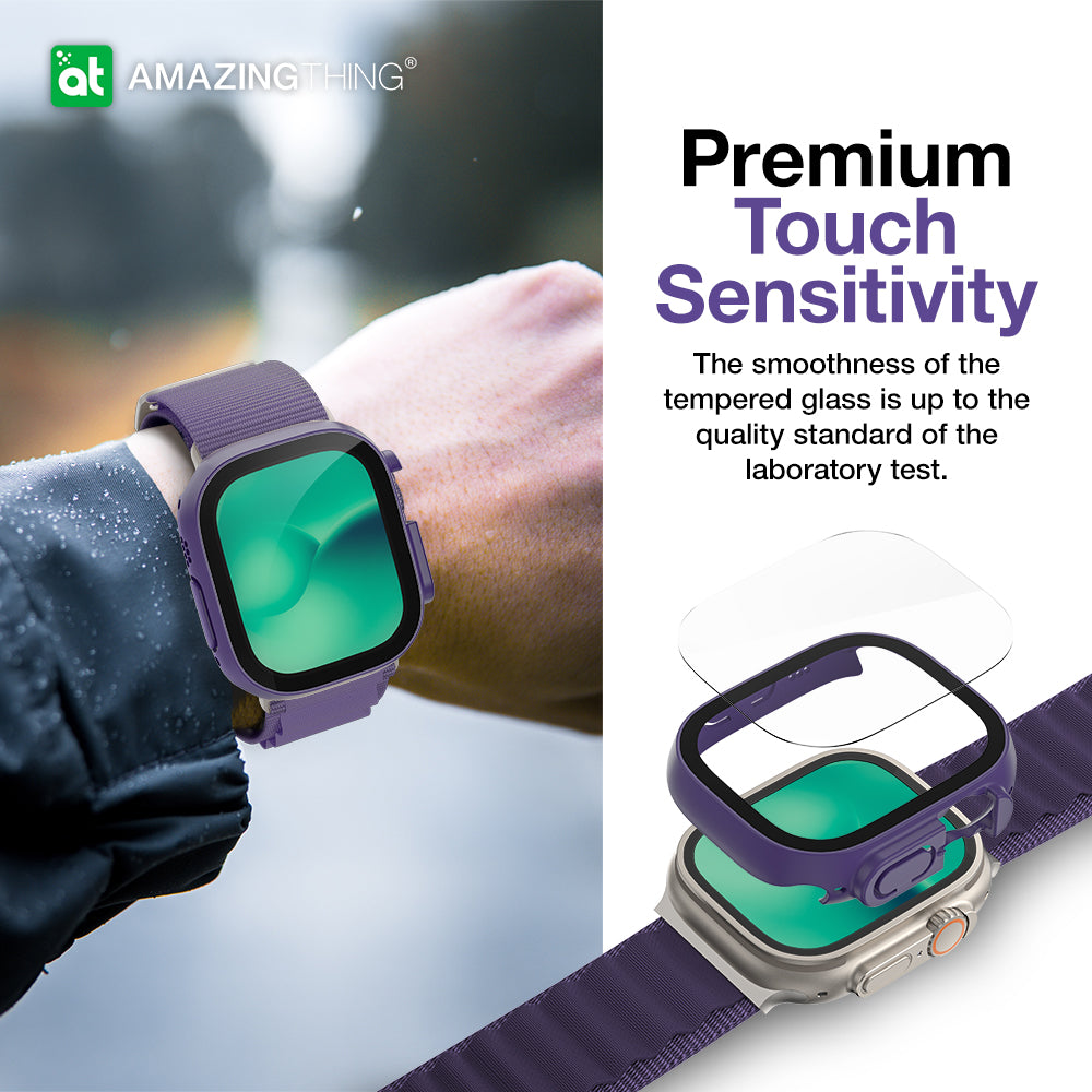 ساعة Apple Watch Ultra Marsix Pro Bumper مع زجاج 49 مم باللون الأرجواني 