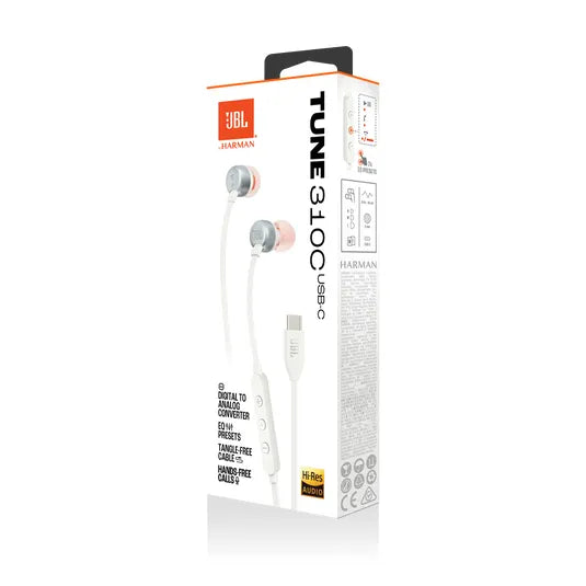 JBL Tune 310C USB-C - earbuds, white