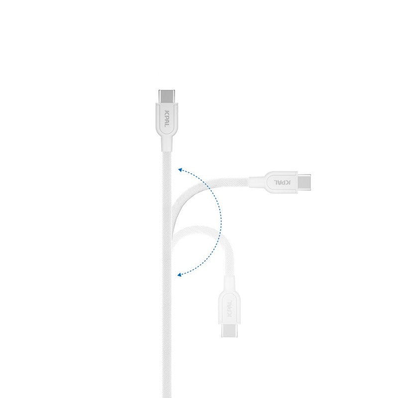 JCPal Flex Link USB-C to USB-C cable 1m - white