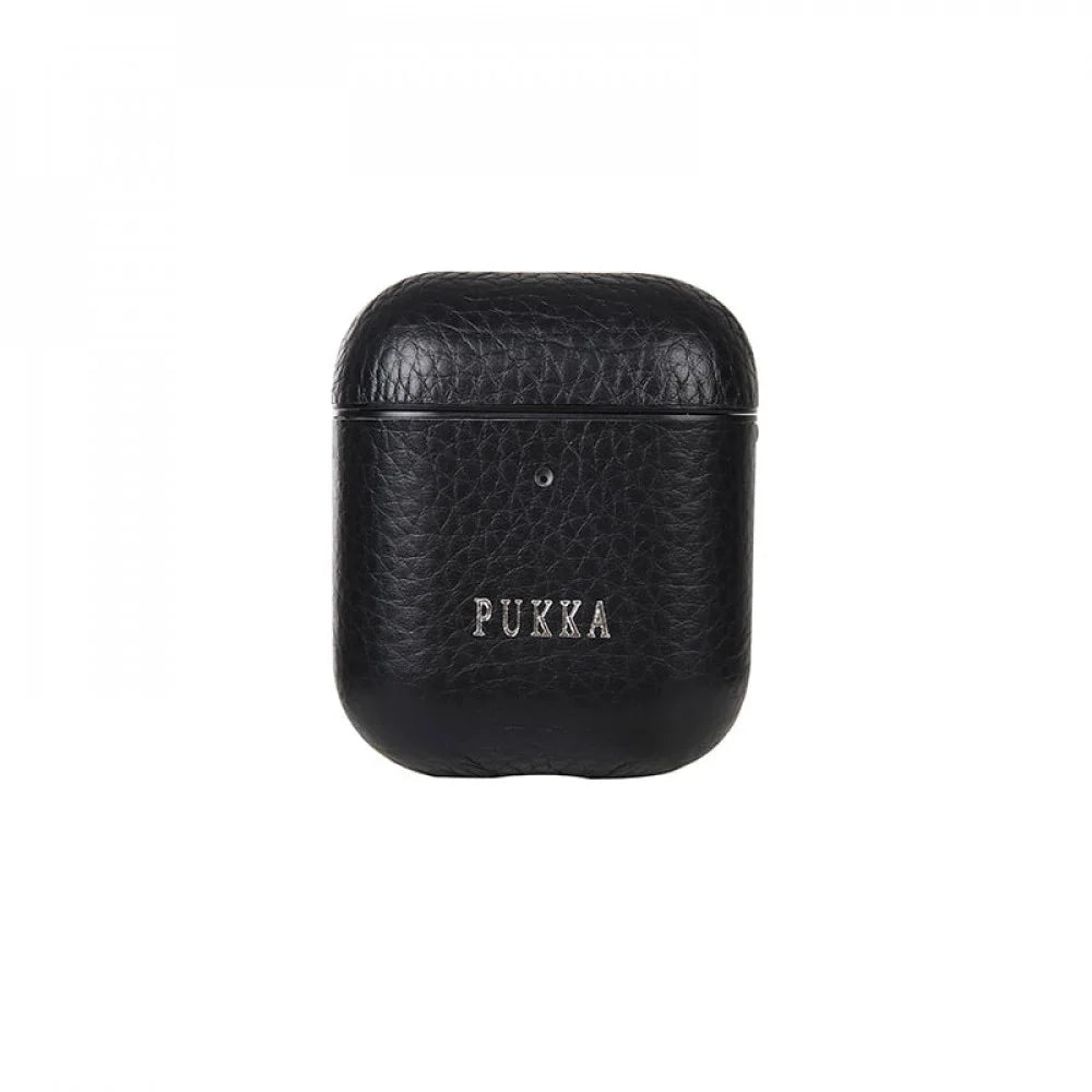 PUKA Leather Protective Case for AirPods 2, Black