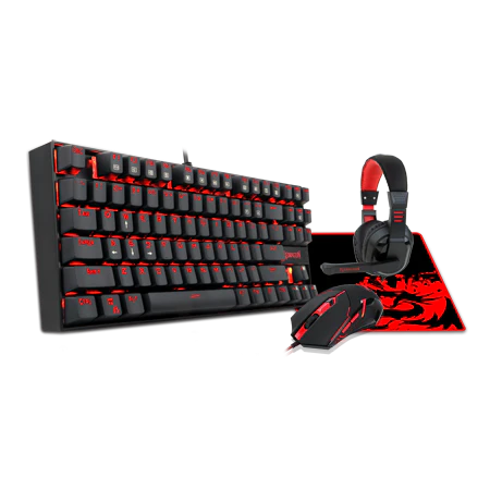Redragon K552-BB-2 Gaming Essentials Combo (Keyboard, Mouse, Headset, Mouse Pad)