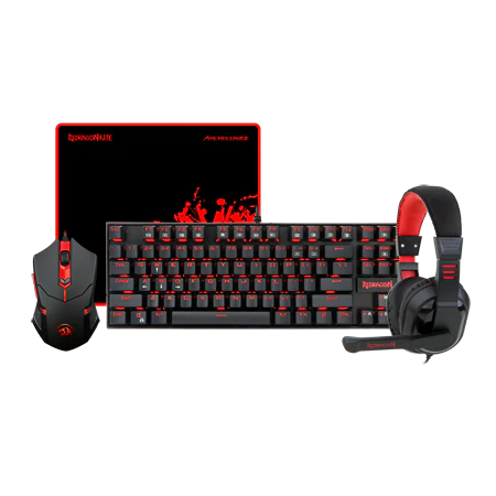 Redragon K552-BB-2 Gaming Essentials Combo (Keyboard, Mouse, Headset, Mouse Pad)