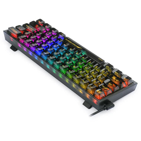 لوحة مفاتيح الألعاب الميكانيكية Redragon K617CTB-RGB Fizz 60% سلكية RGB - تصميم شفاف