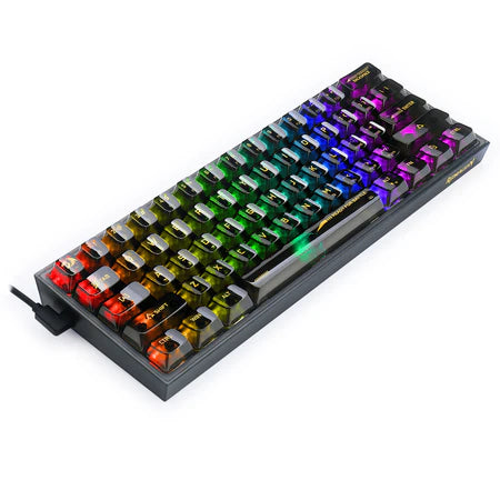 لوحة مفاتيح الألعاب الميكانيكية Redragon K617CTB-RGB Fizz 60% سلكية RGB - تصميم شفاف