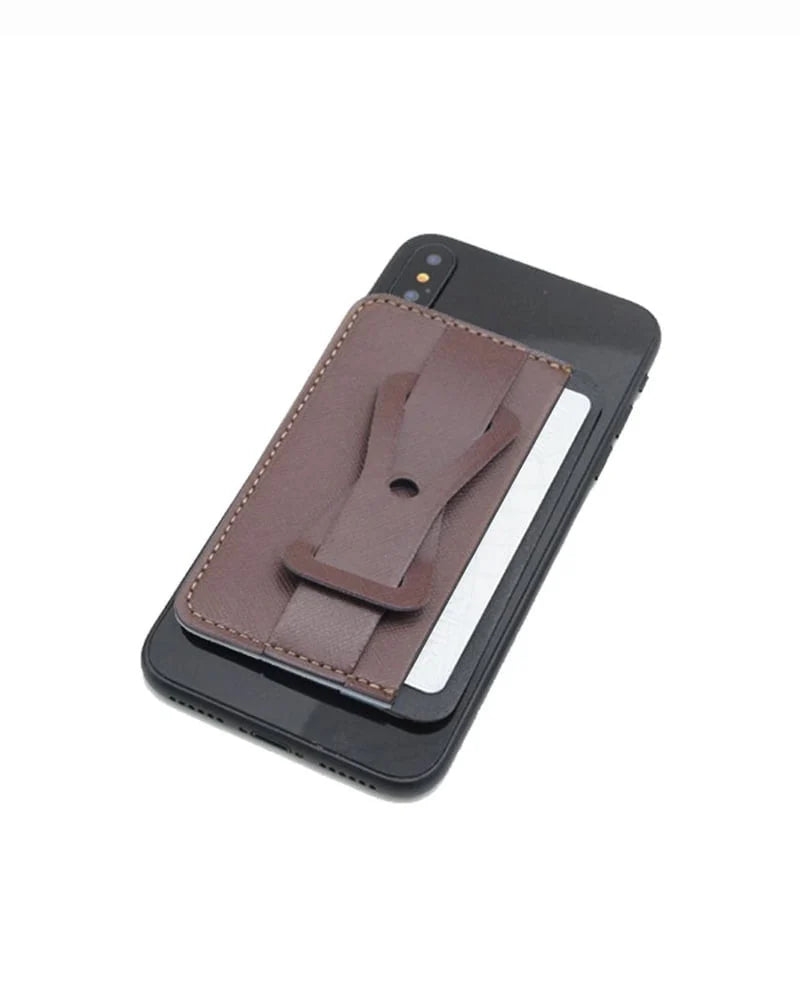محفظة More Plus مع ربطة عنق وهاتف - بني غامق