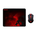 Redragon M601-WL-BA Wireless Gaming Mouse with Mouse Pad 2x1 Combo – 2400 DPI, Ergonomic Design, Red LED Backlit