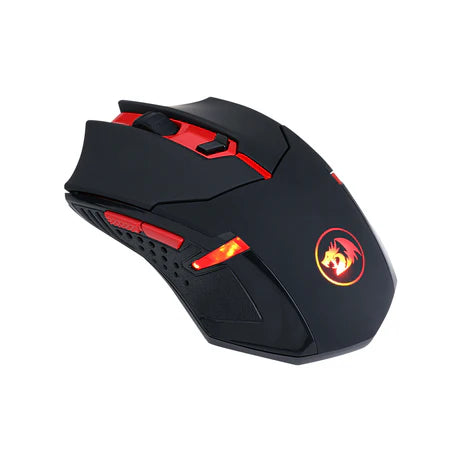 Redragon M601-WL-BA Wireless Gaming Mouse with Mouse Pad 2x1 Combo – 2400 DPI, Ergonomic Design, Red LED Backlit