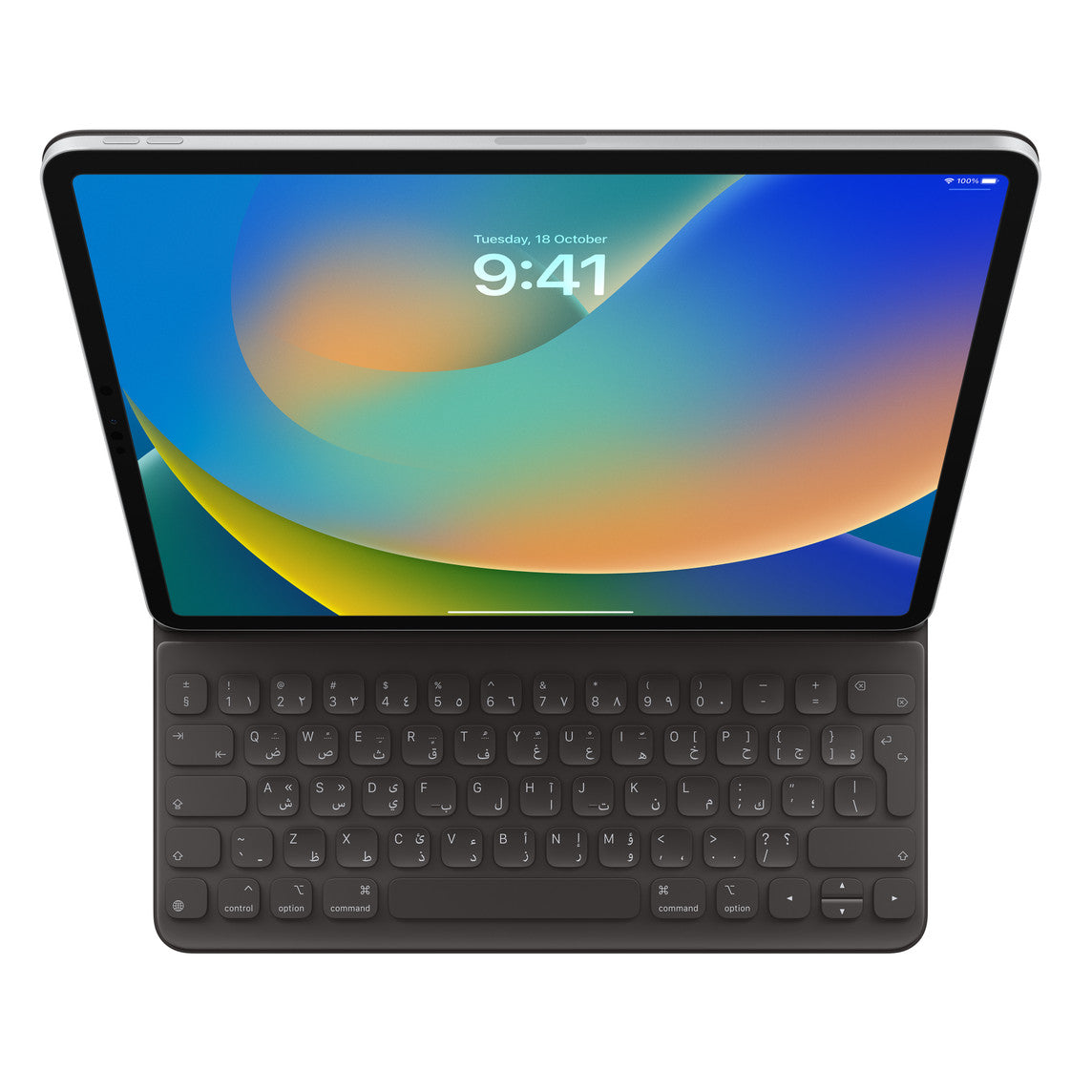 لوحة مفاتيح ذكية لجهاز iPad Folio 12.9 باللغتين العربية والإنجليزية