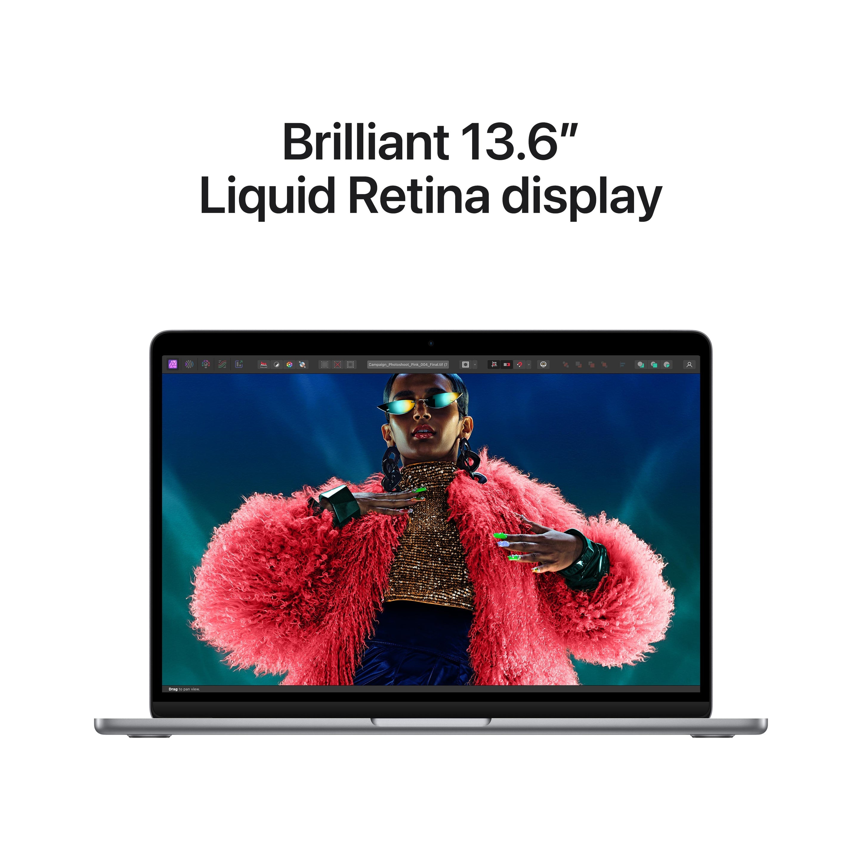 جهاز MacBook Air M3 مقاس 13 بوصة مزود بشريحة Apple M3 مع وحدة معالجة مركزية ثمانية النواة ووحدة معالجة رسومية ثمانية النواة 