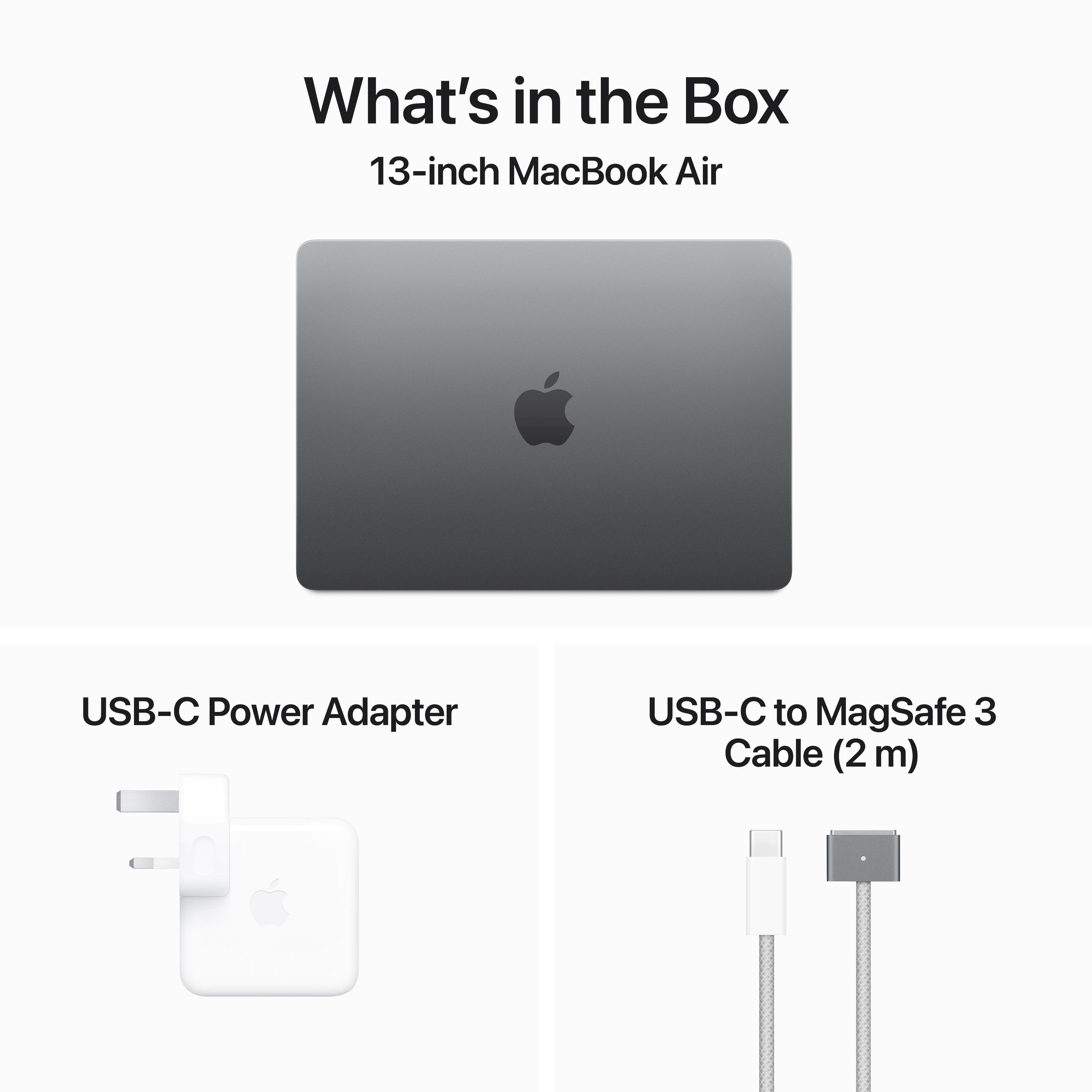 جهاز MacBook Air M3 مقاس 13 بوصة مزود بشريحة Apple M3 مع وحدة معالجة مركزية ثمانية النواة ووحدة معالجة رسومية ثمانية النواة 