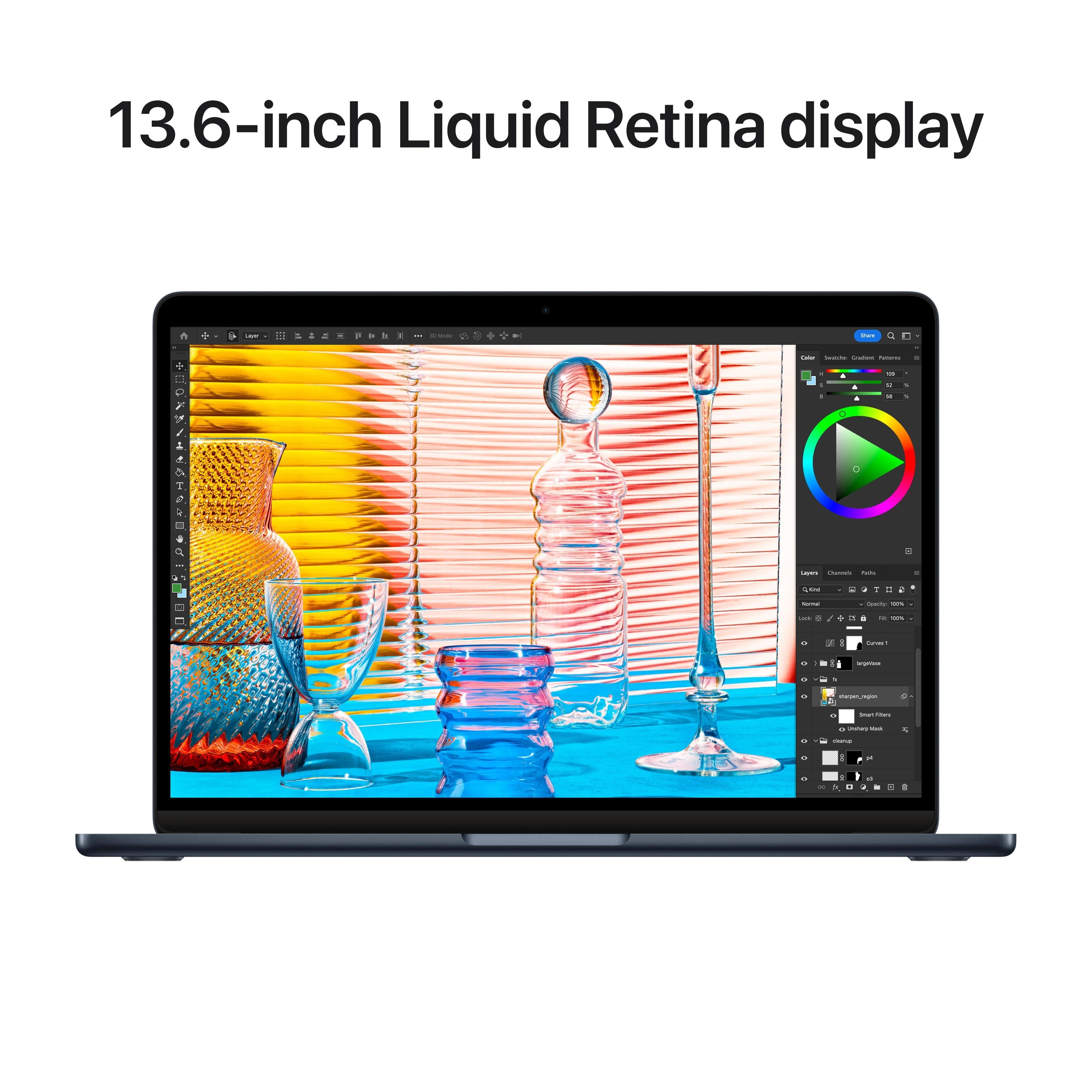 شريحة MacBook Air M2 مقاس 13 بوصة مع وحدة معالجة مركزية ثمانية النواة ووحدة معالجة رسومية ثمانية النواة 