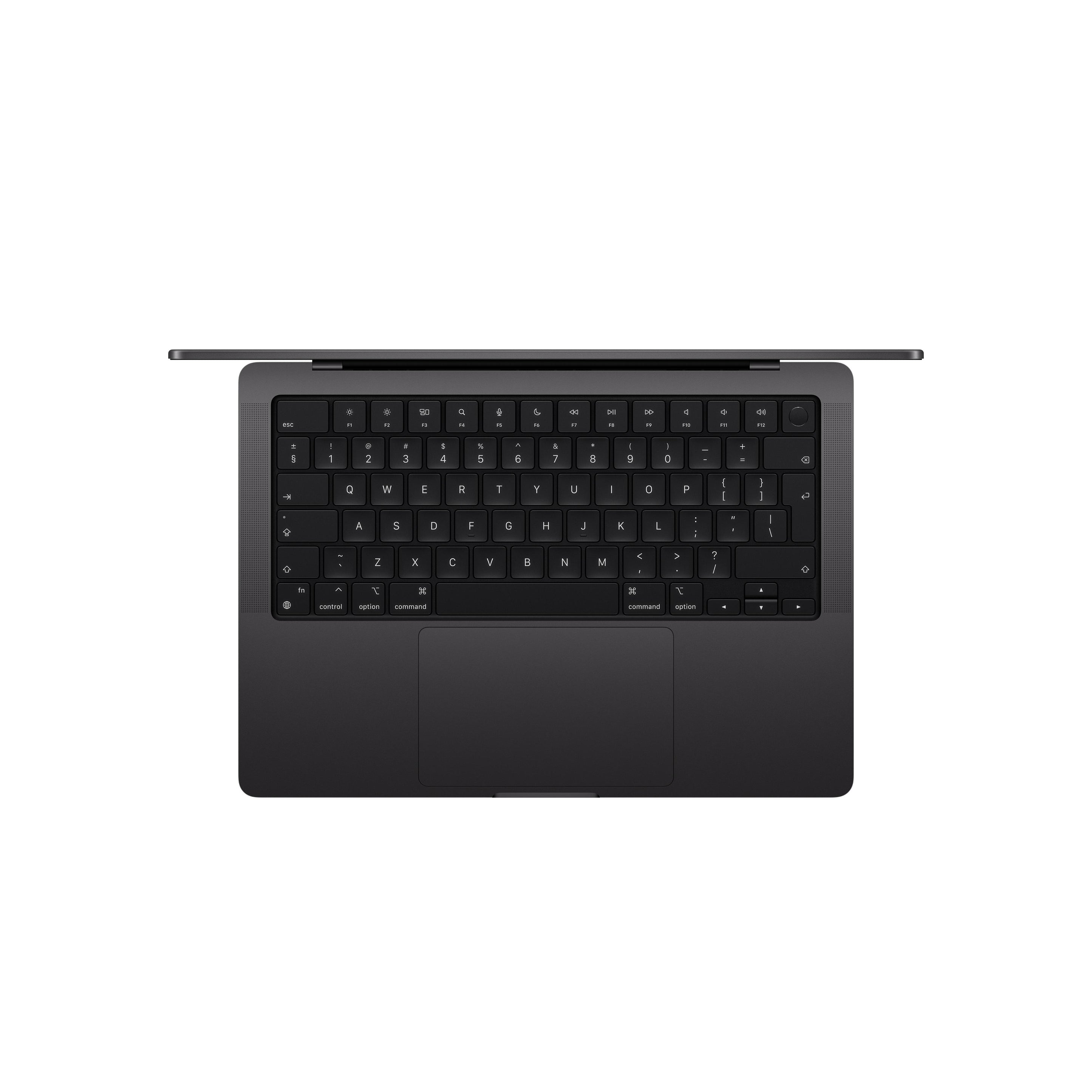 جهاز MacBook Pro مقاس 14 بوصة مزود بشريحة Apple M4 Pro مع وحدة معالجة مركزية مكونة من 14 نواة ووحدة معالجة رسومية مكونة من 20 نواة 
