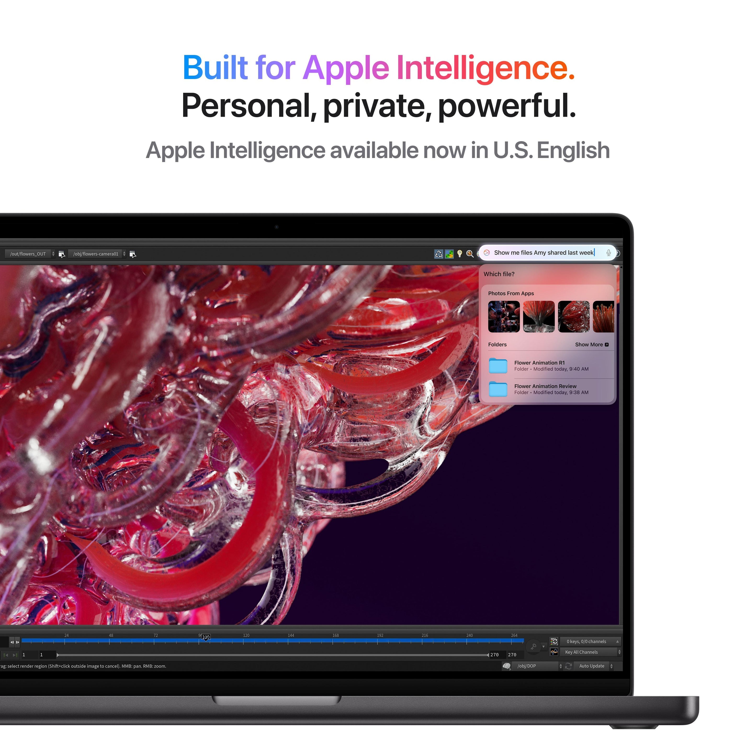جهاز MacBook Pro مقاس 14 بوصة مزود بشريحة Apple M4 Pro مع وحدة معالجة مركزية مكونة من 14 نواة ووحدة معالجة رسومية مكونة من 20 نواة 