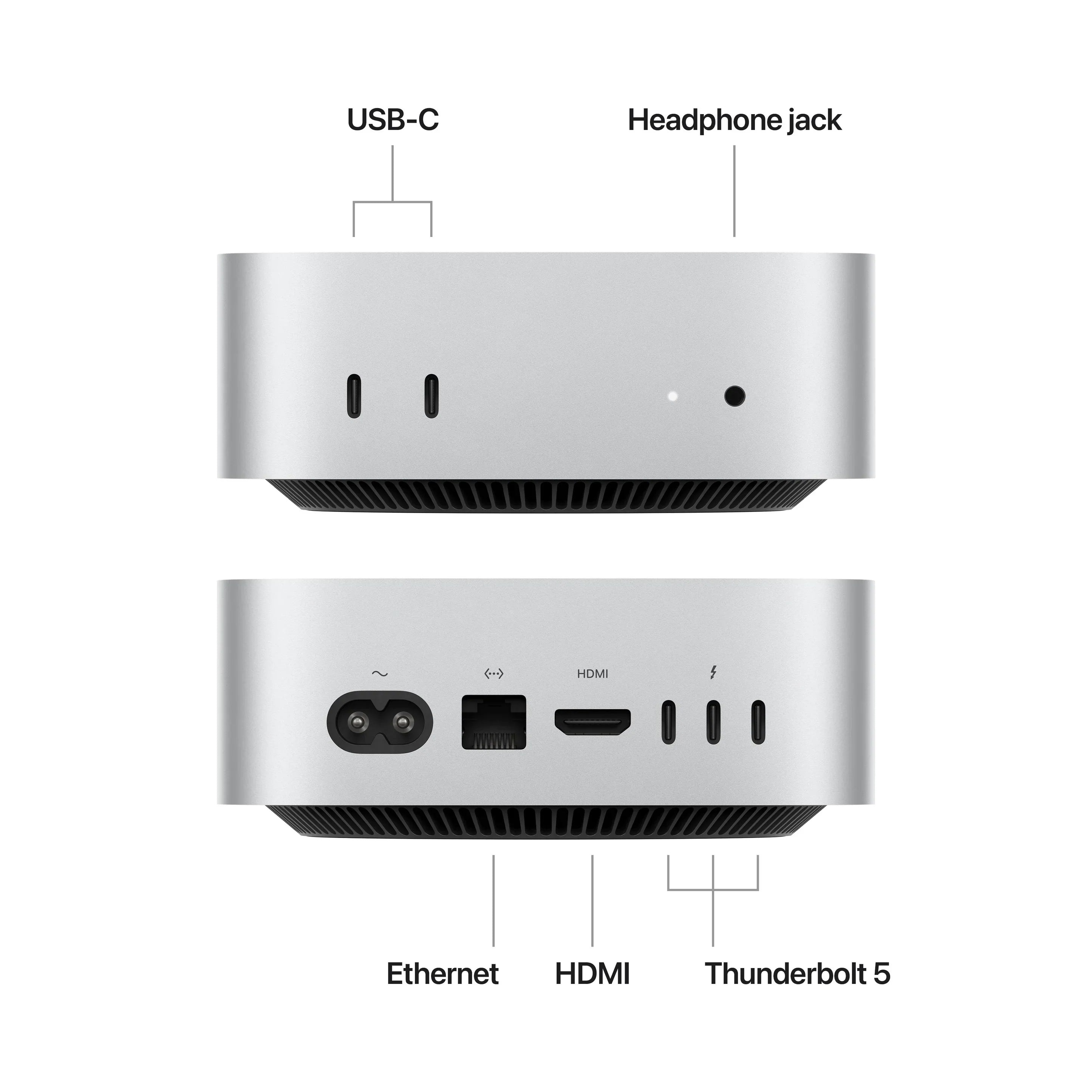 شريحة Apple Mac Mini M4 Pro مع وحدة معالجة مركزية 12 نواة ووحدة معالجة رسومية 16 نواة فضية 