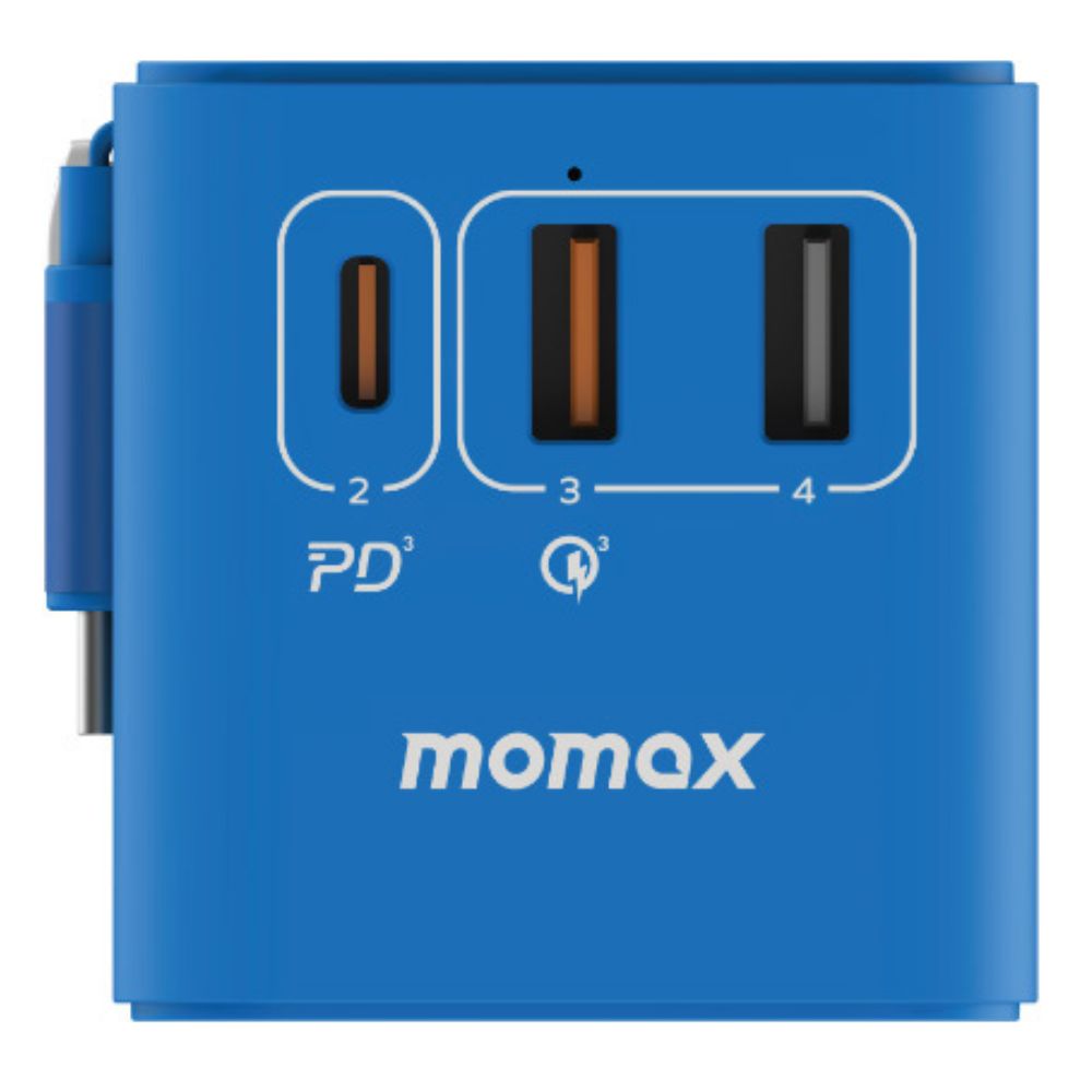 Momax GaN 70W 3-Port Power Strip and Charger with USB-C Cable