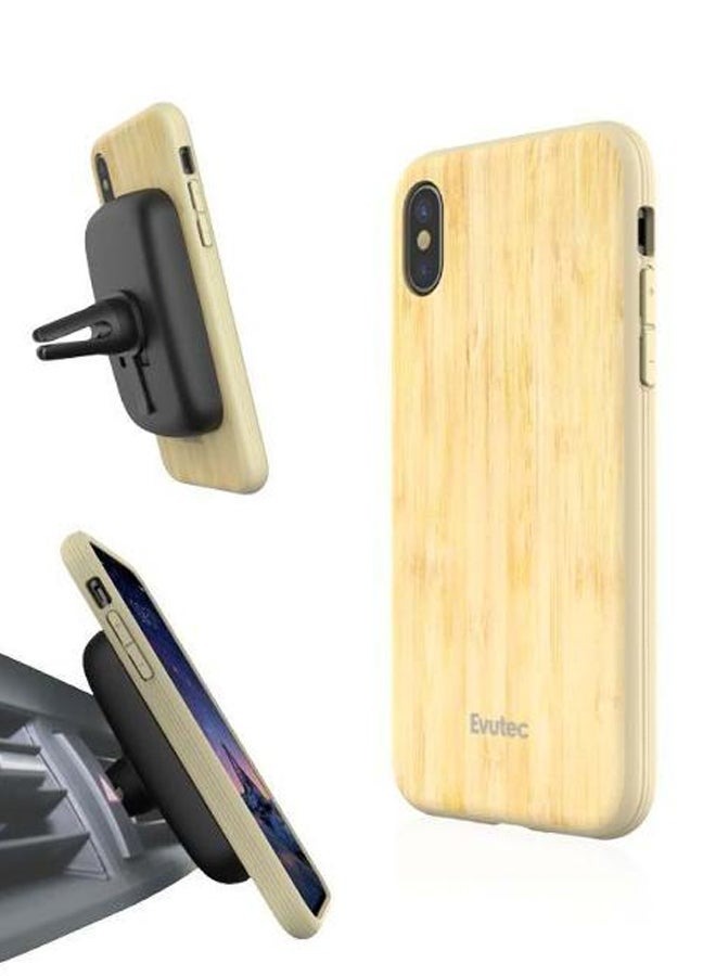 جراب Evutec لهاتف iPhone X مع حامل فتحة تهوية - بامبو
