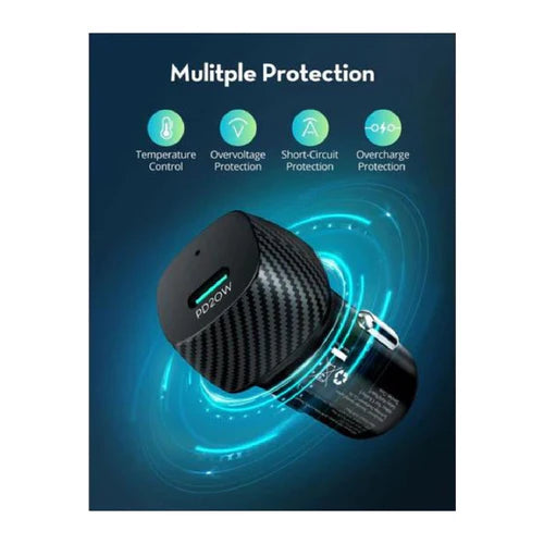 RAVPower 20W Car Charger with Type-C Port, Black