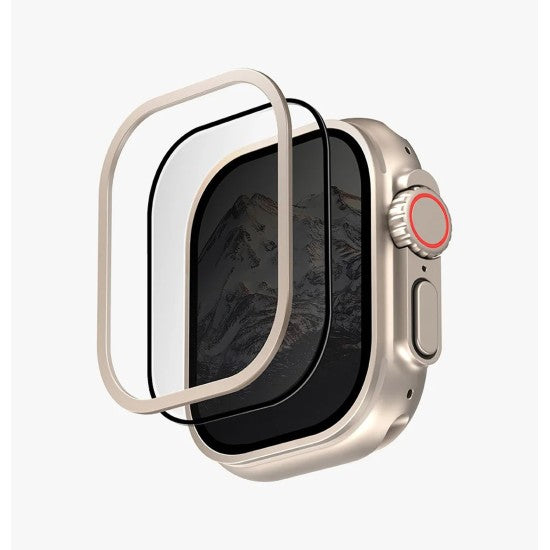 UNIQ Optix Duo Pro Anti-Reflective Glass Protector & Stainless Steel Bezel For Apple Watch Ultra