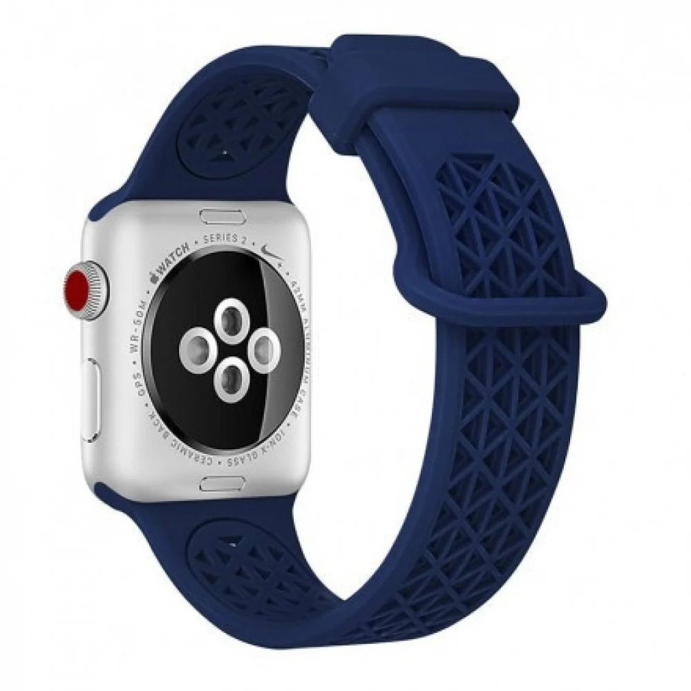 حزام رياضي من السيليكون لساعة Apple Watch – أزرق داكن (38/40 مم)