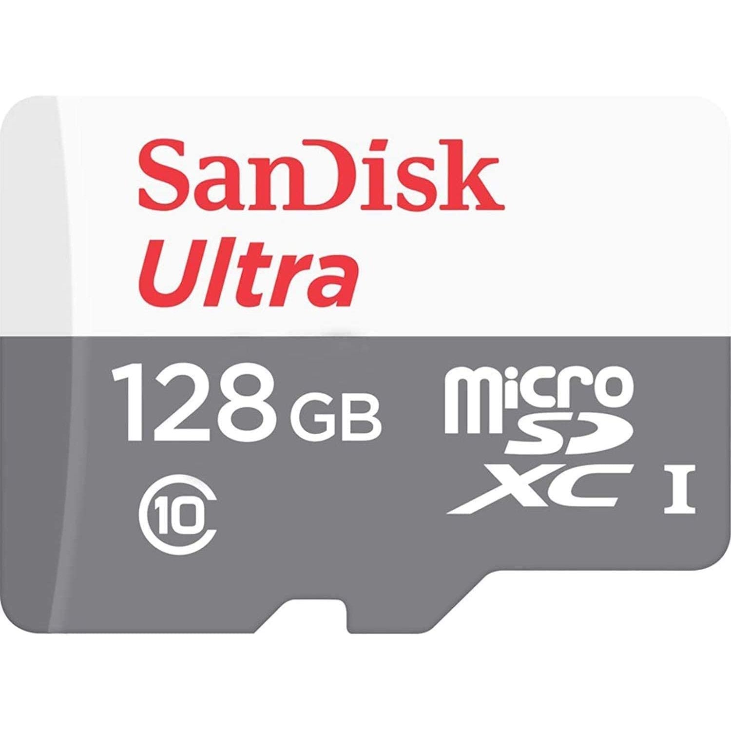 SanDisk Ultra microSDXC, 128GB, U1, C10, A1, UHS-1, 100MB/s R, 4×6, 10Y SDSQUNR-128G-GN6MN