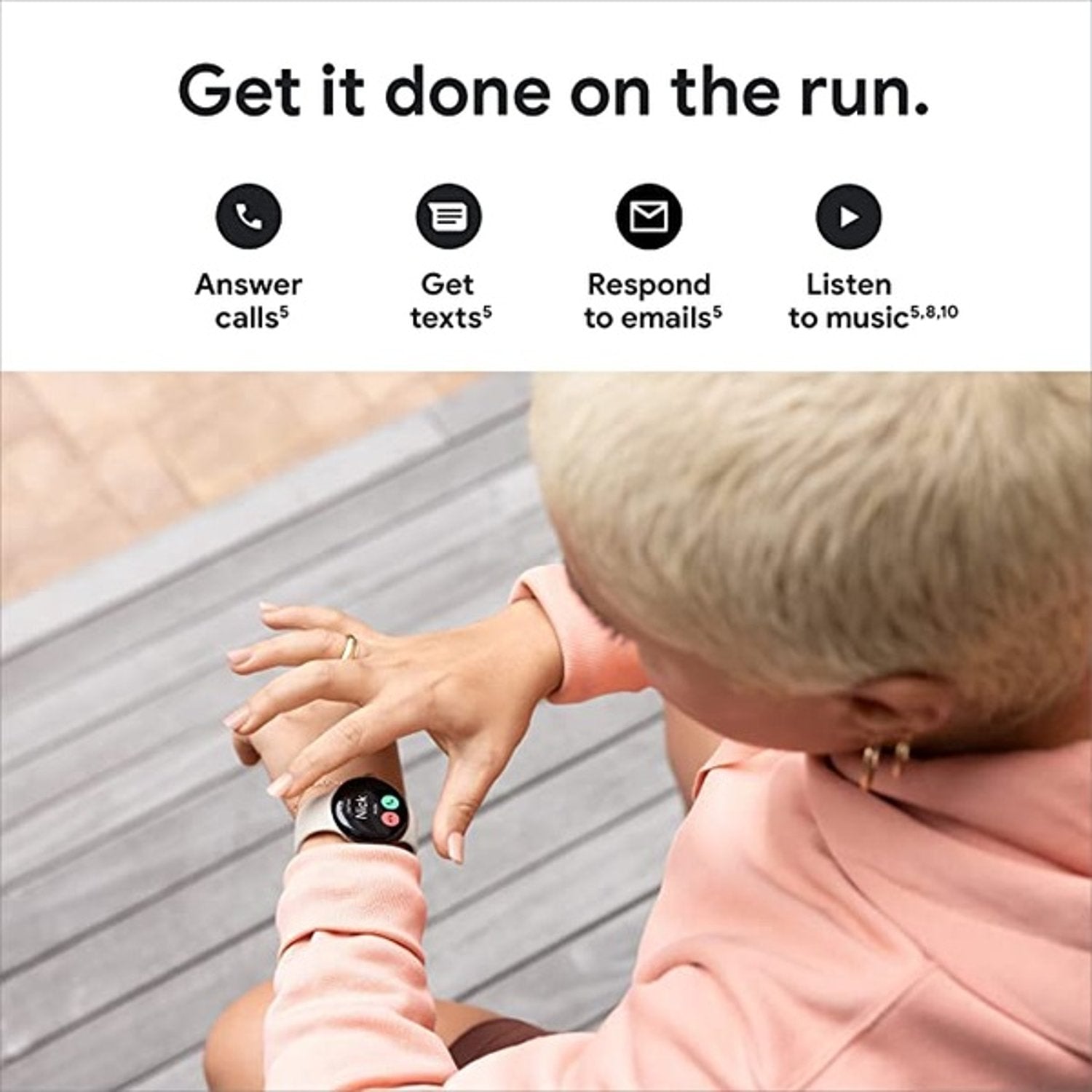 Google GA03182 Pixel GPS Smartwatch Polish Silver
