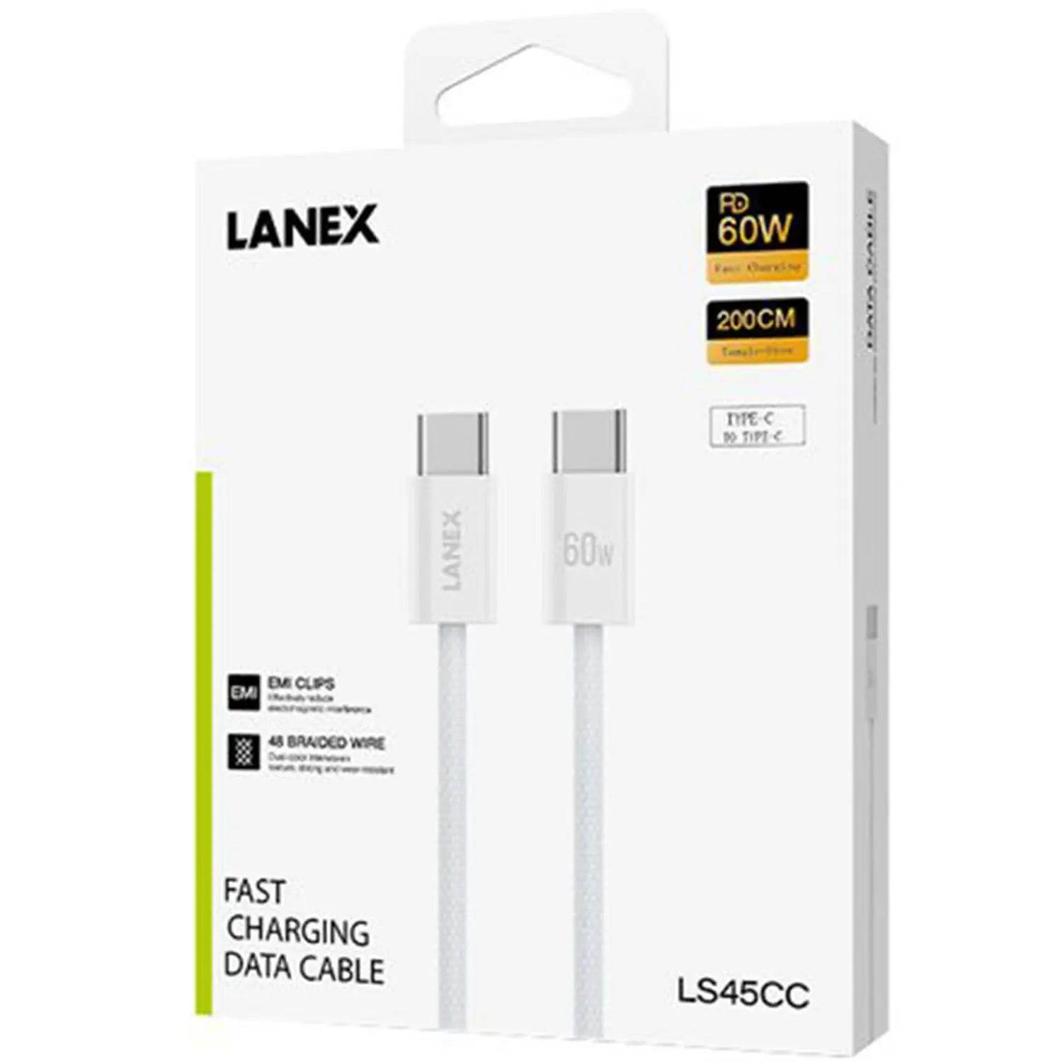 Lanex USB C to USB C Cable 2m White