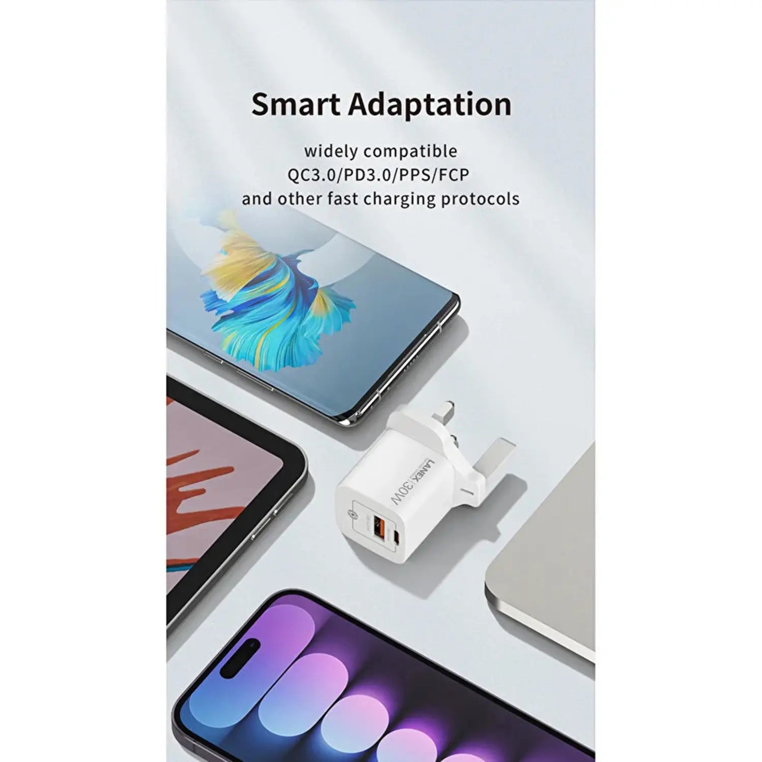 Lanex Gan Fast Charger 30W White