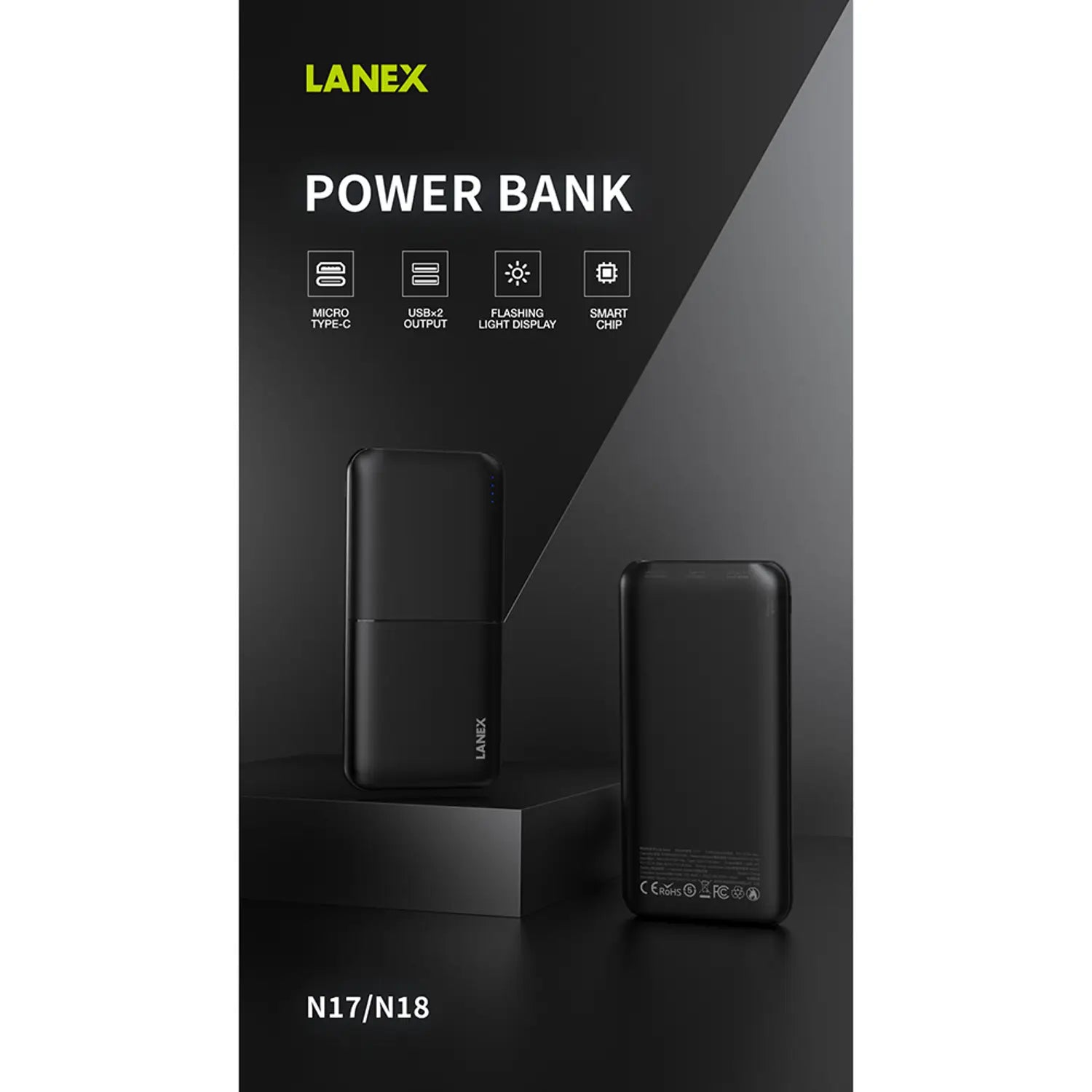 Lanex Power Bank 20000mAh Black