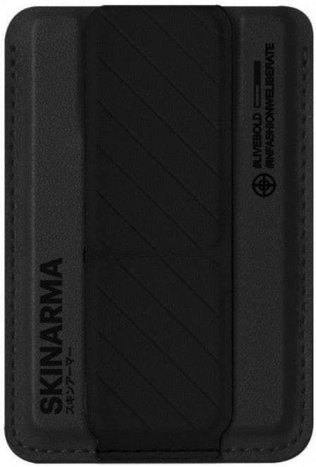 SKINARMA KADO Magnetic Card Holder with Grip Stand – Black