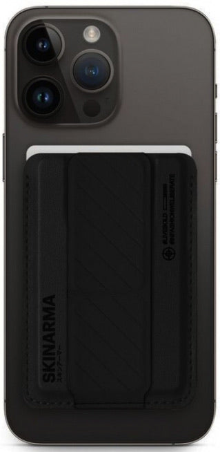 SKINARMA KADO Magnetic Card Holder with Grip Stand – Black