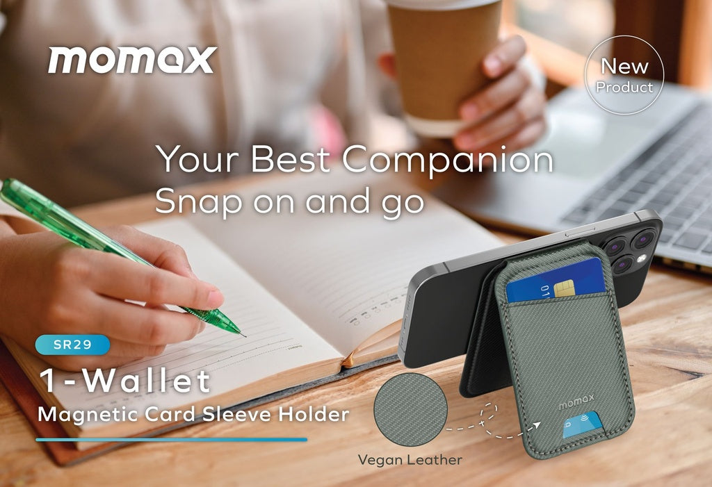 MOMAX 1-WALLET MAGNETIC CARD HOLDER WITH STAND