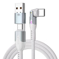 كابل Statik PowerPivot Pro مضفر من النايلون بطول 1 متر (3.3 قدم) من USB-C إلى USB-C باللون الأبيض