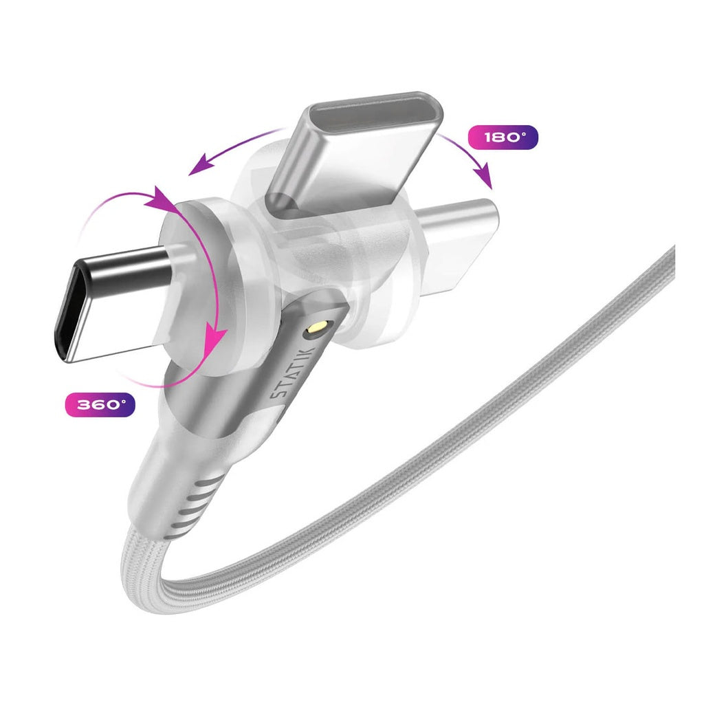 Statik PowerPivot USB 3.1 Type-C auf USB 3.1 Type-C Charging Cable White