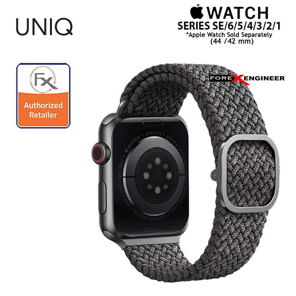 UNIQ Aspen Braided Band for Apple Watch Series 7 - SE - 6 - 5 - 4 - 3 - 2 - 1 ( 45mm - 42mm - 44mm ) - Grey